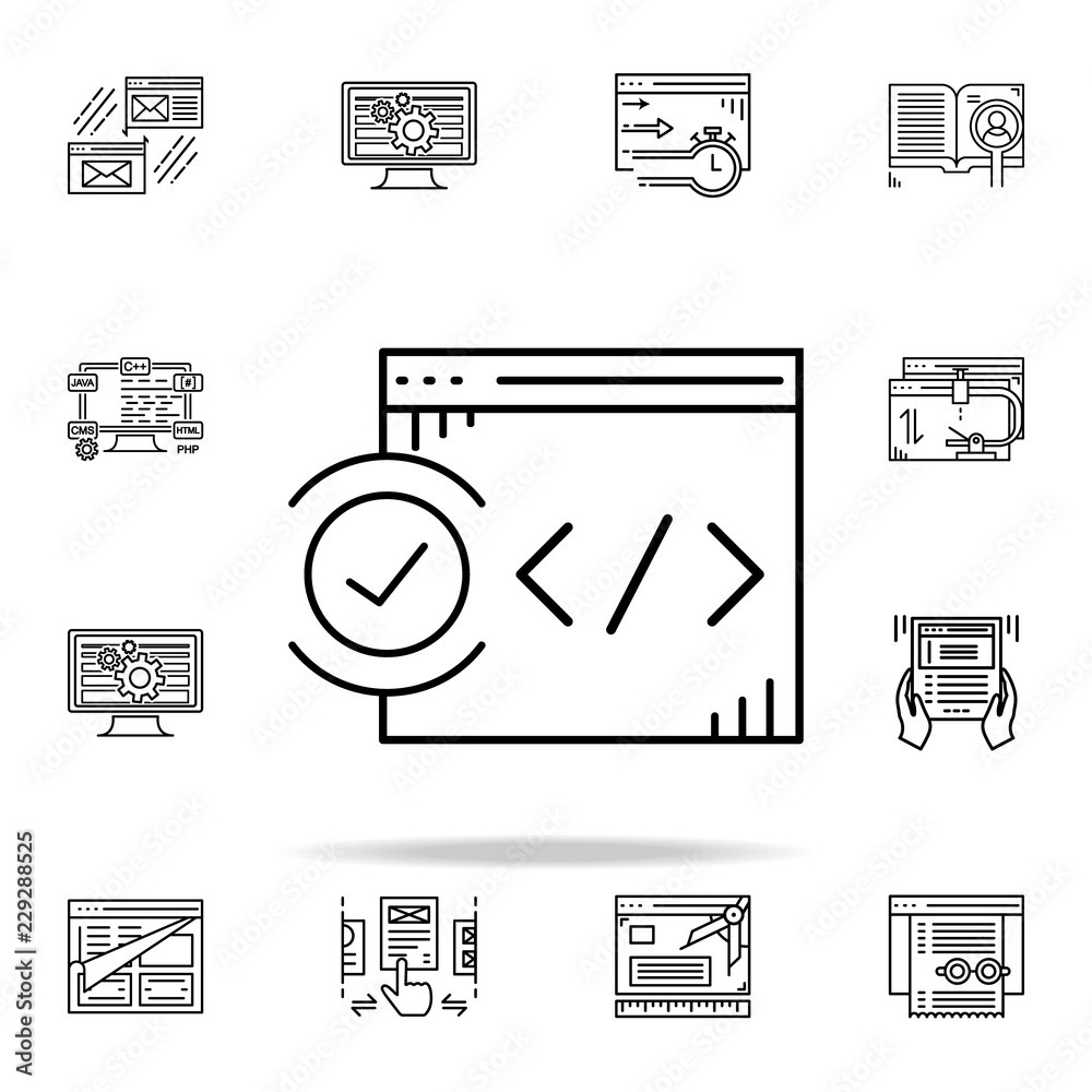 Poster web validation icon. web development icons universal set for web and mobile