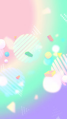 Abstract pink, green and purple geometric shapes background. 3d rendering picture.