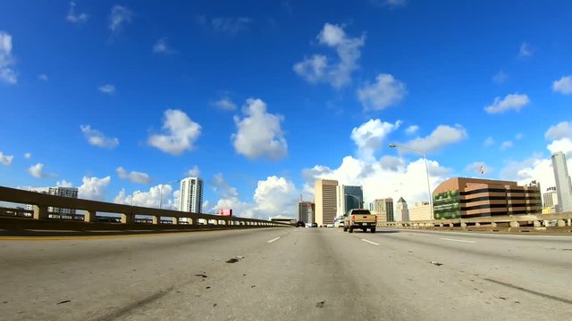 Hypersmooth hyperlapse car driving on highway
