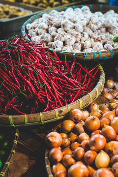 Veggies and spices at a nightmarket
