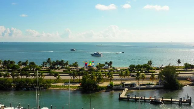 Stock aerial footage Miami Beach lifestyles