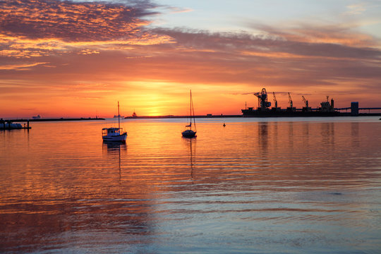 Portland Harbour sunrise.