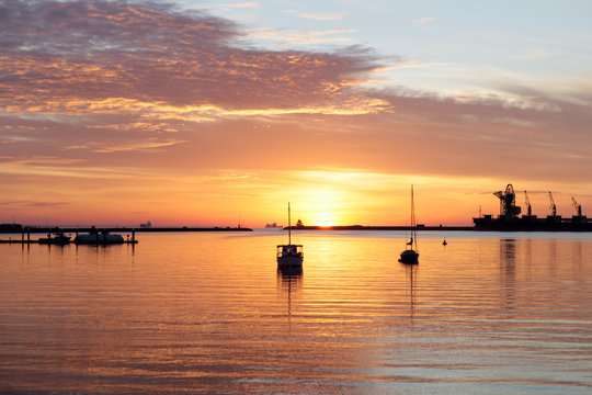 Portland Harbour sunrise.