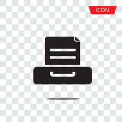 Document flat vector icon. Archive data file symbol isolated on white background.