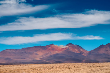 Fototapeta na wymiar Salvador Dali Rocks at the Siloli desert in Sur Lipez province of Bolivia