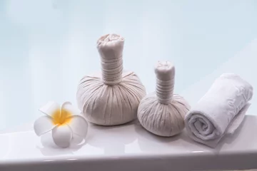 Keuken spatwand met foto Thaise spa-massage-instelling © Mee Ting