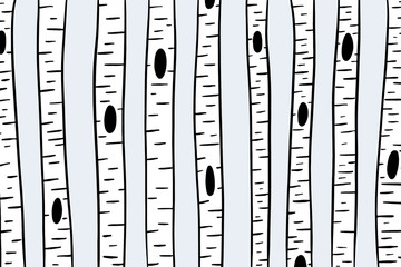 Vector Designed Background of a Birch Tree Forest