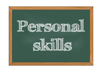 Obraz premium Personal skills chalkboard notice Vector illustration for design