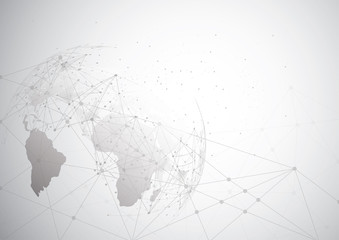 Global network connection. World map point and line composition concept of global business. Vector Illustration