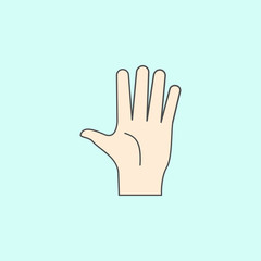 hand sign greeting colored outline icon. One of the collection icons for websites, web design, mobile app