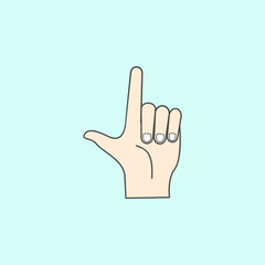 hand sign point up colored outline icon. One of the collection icons for websites, web design, mobile app