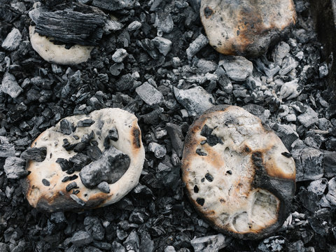 Ember cooked Argentinian flatbread