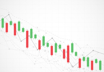Business candle stick graph chart of stock market investment trading on dark background design. Bullish point, Trend of graph. Vector illustration