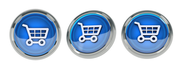 E-commerce glossy icon. 3d Rendering