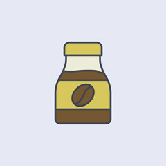 a bank of instant coffee colored outline icon. One of the collection icons for websites, web design, mobile app