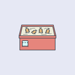 chicken counter colored outline icon. One of the collection icons for websites, web design, mobile app