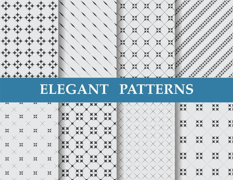 8 different elegant classic patterns. Endless texture can be used for wallpaper, pattern fills, web page background,surface textures,tile, greeting card, scrapbook, backdrop