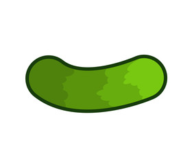 Marinated cucumber isolated. Green Vegetable Vector Illustration
