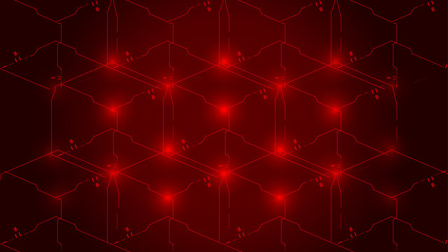 Red Digital Tech Elements Pattern