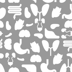 Human Internal organs pattern seamless. Anatomy background. Systems of man body and organs ornament. medical systems texture. vector illustration