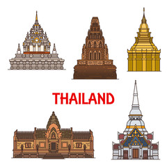 Thailand travel landmarks and temples