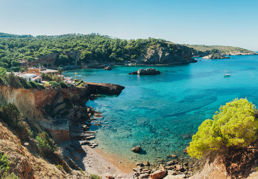 Beautiful small beach with crystal water in Ibiza