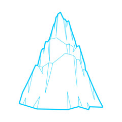 Ice mountain isolated. Snow rock. Iceberg Vector Illustration