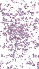 Flying euro banknotes isolated on a white background. Money is flying in the air. 500 EURO in color. 3D illustration