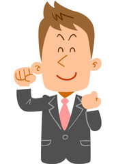 充実した笑顔の若手ビジネスマン_上半身
