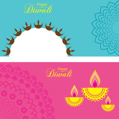 Poster for Happy Diwali with beautiful design illustration
