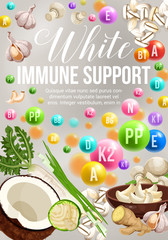 White color diet, veggies and fruits