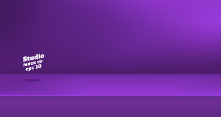 Vector,Empty vivid purple color studio table room background ,product display with copy space for display of content design.Banner for advertise product on website.