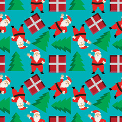 Seamless Pattern santa claus an tree, christmas concept