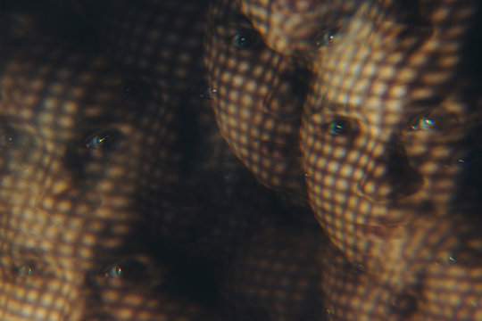 Creative woman closeup portrait