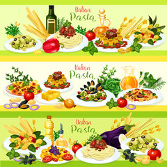 Italian pasta dishes with meat, tomato and cheese