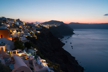 Early morning blue hour in Oia, Santorini.