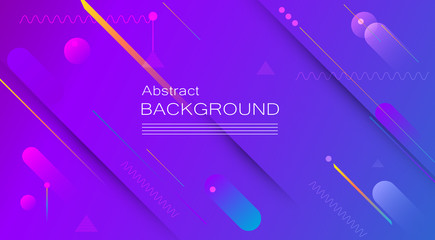Abstract minimal gradient shapes and geometric pattern composition. Colorful gradient background. Vector abstract modern graphic design for template, poster, wallpaper, flyer, banner