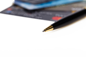 credit card and pen