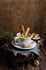 Traditional thick soup with peas