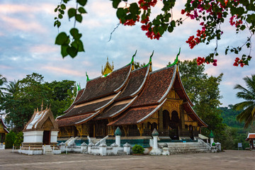 Wat Xieng Thong or The Golden City Temple. The most important buddhist temple in UNESCO World Heritage city, Luang Prabang, Laos.