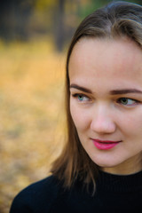 portrait of a beautiful girl with different eyes