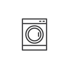 Washing machine outline icon. linear style sign for mobile concept and web design. Washer simple line vector icon. Laundry symbol, logo illustration. Pixel perfect vector graphics