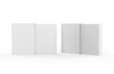 White sleeve cardboard box template standing vertical, mock up template on isolated white...