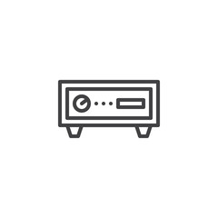 Home theater receiver outline icon. linear style sign for mobile concept and web design. Video player system simple line vector icon. Symbol, logo illustration. Pixel perfect vector graphics