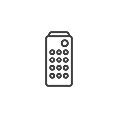 Remote control outline icon. linear style sign for mobile concept and web design. Remote TV Control buttons simple line vector icon. Symbol, logo illustration. Pixel perfect vector graphics
