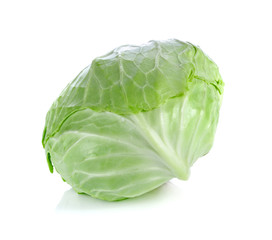 Green cabbage isolated on white background