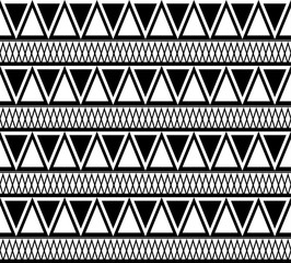 Black and white ethnic pattern of triangles. Vector boho texture for fabrics, wallpapers, backgrounds and your creativity.