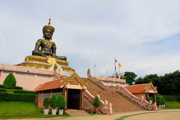 Main entrance and steps to the idol of Phra Buddha Maha Dhammraja, Phetchabun, Thailand.