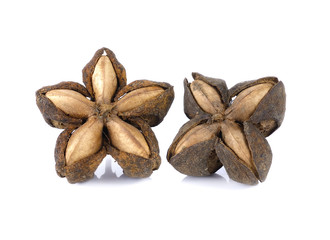 sacha inchi peanut seed on white background