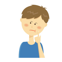 男性上半身_考える